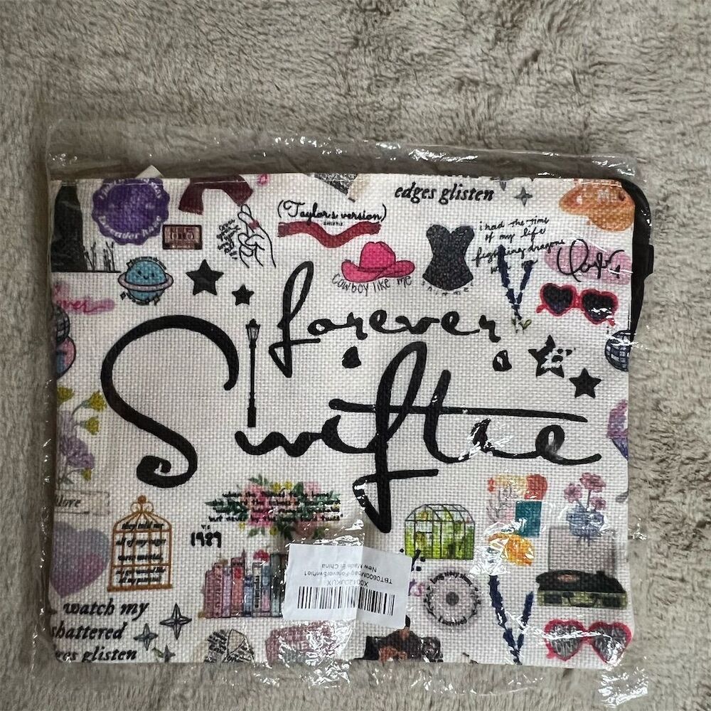 Forever Swiftie Multicolor Zipper Makeup Bag
